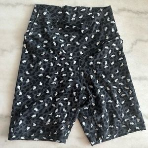 Aerie cheetah biker short with v crossover waistline
